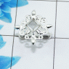Ring Size 8 - Crystal Quartz Cut L - BDR948- New Small Ring Design Square Solid 925 Silver Dainty Gemstone Ring